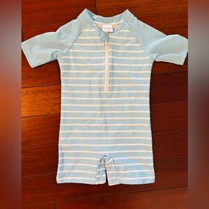 2T boys Stitchy Fish Swim Blue Striped